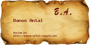 Banos Antal névjegykártya